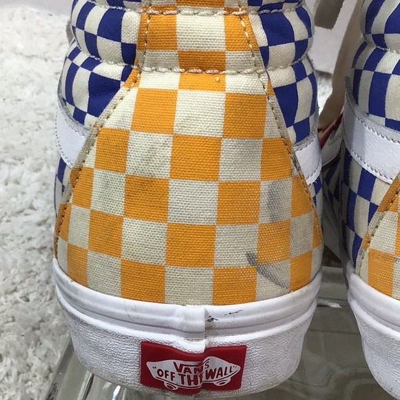 Vans men’s multicolor checkerboard high tops 11 - Picture 7 of 10
